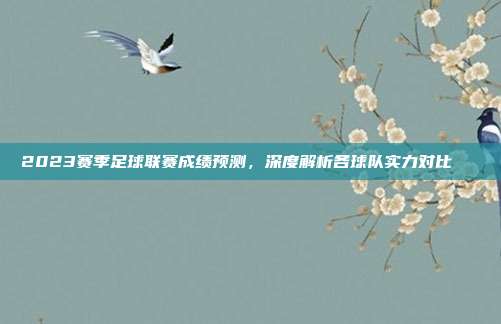 2023赛季足球联赛成绩预测，深度解析各球队实力对比📊