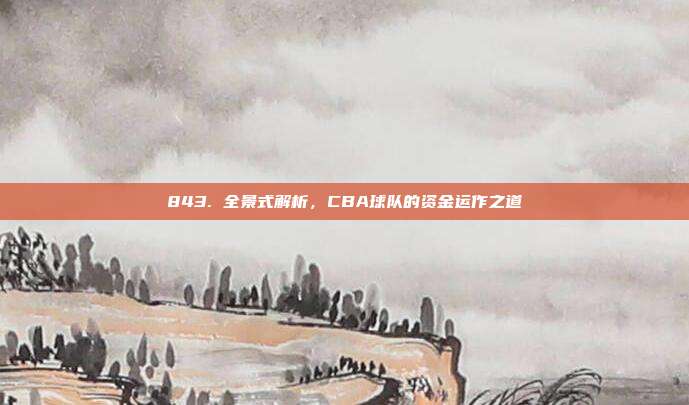 843. 全景式解析，CBA球队的资金运作之道